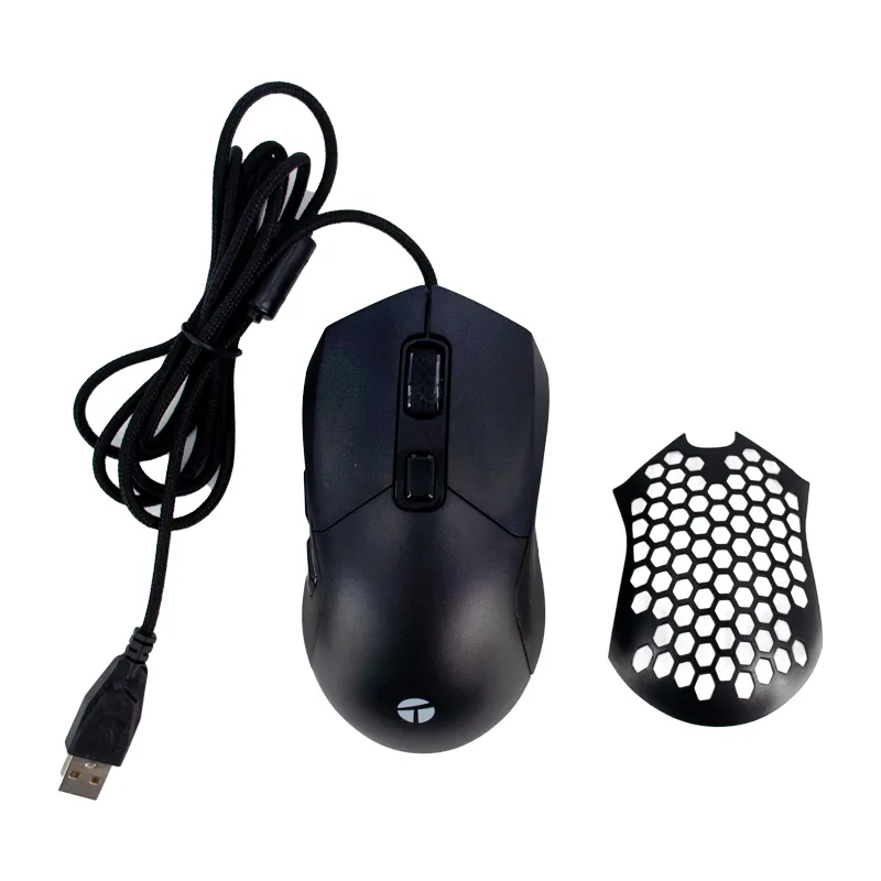 Mouse gamer TEROS TE-1232G, DPI hasta 7200, RGB, 7 botones, óptico, negro