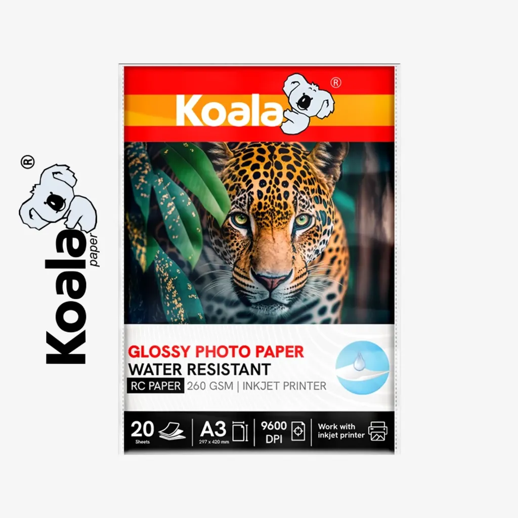 Papel Fotográfico Brillante RC 260 GSM A3 – 20 Hojas