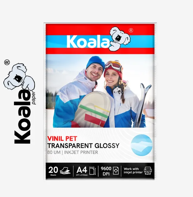 Vinil Pet Transparente Adhesivo 80 µm A4 – 20 Hojas