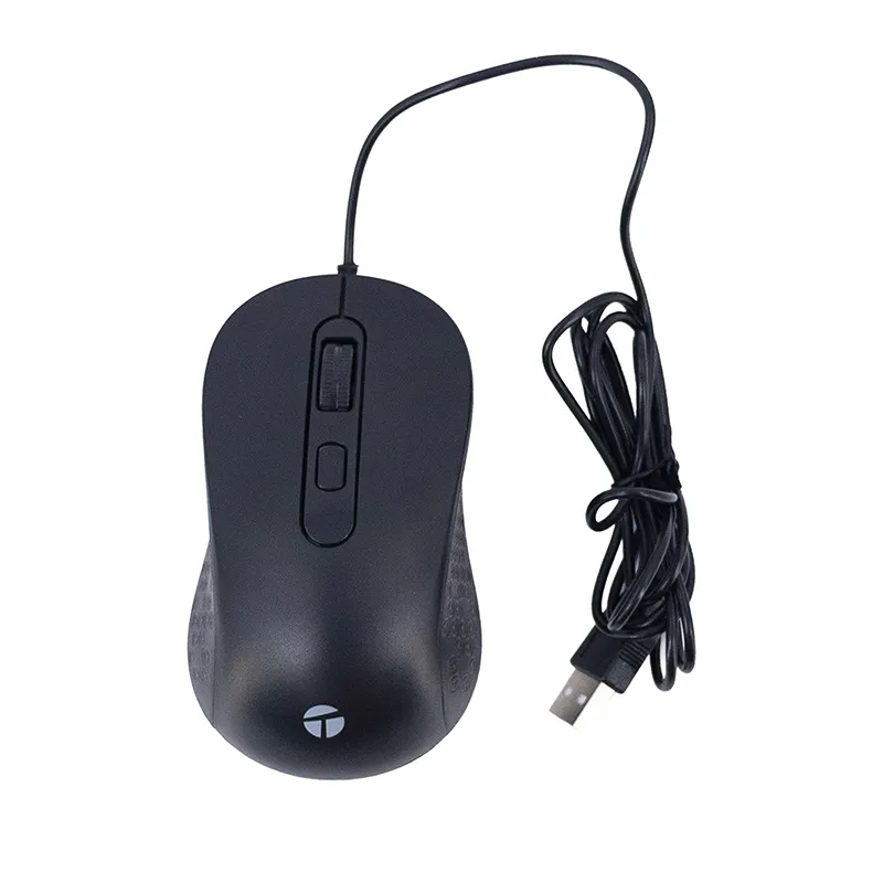 Mouse óptico TEROS TE-1229S, USB, 4 botones, negro