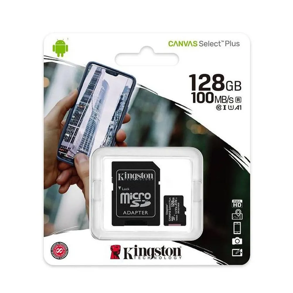 Memoria Flash microSD Kingston, 128GB, con adaptador SD