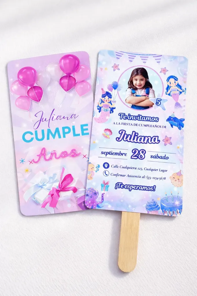 🎉 Invitación Tipo Paleta Personalizada